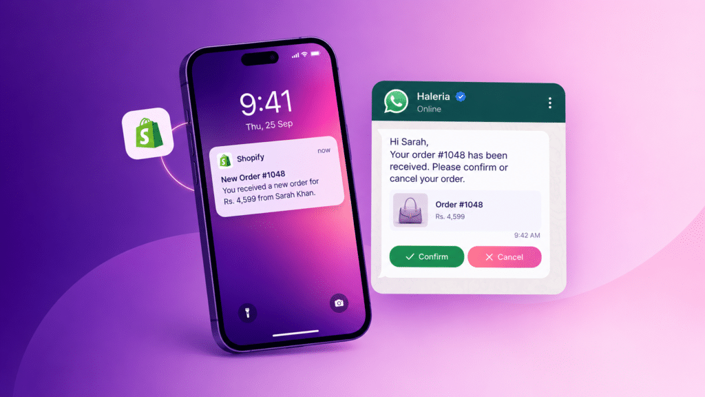 Automated order verification on Shopify with a WhatsApp confirm or cancel message