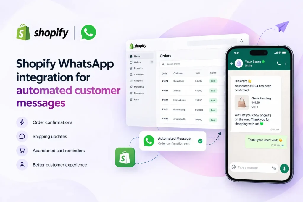 Shopify WhatsApp integration for automated customer messages