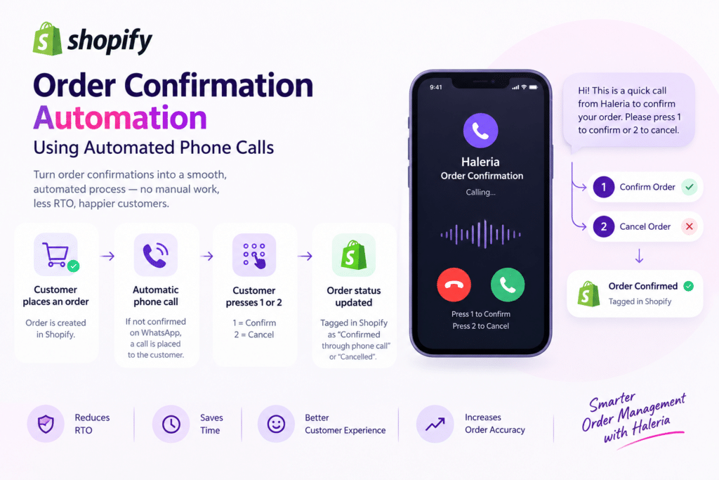 Shopify order confirmation automation using automated phone calls