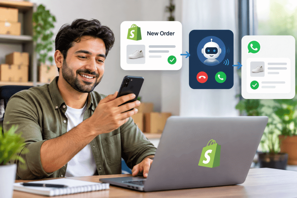 Shopify order confirmation calls powered by AI automation