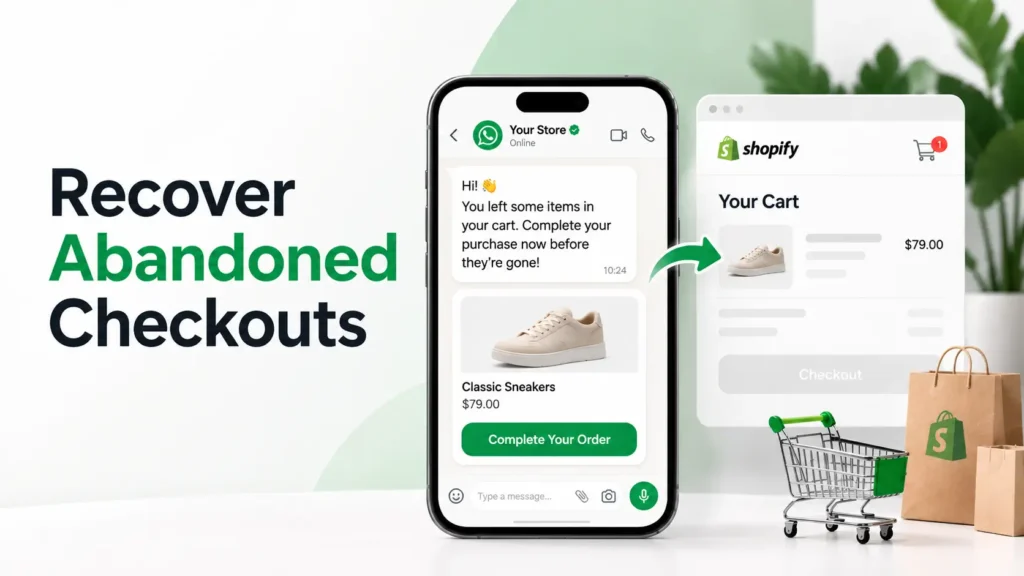 WhatsApp abandoned checkout recovery for Shopify