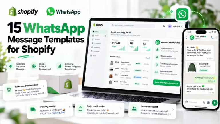 15 WhatsApp message templates for Shopify order and marketing updates